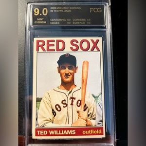 Ted Williams .406 BA Year Card, Graded 9